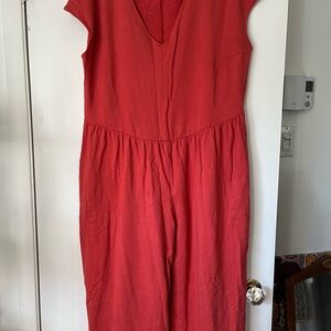 Smash + Tess Red Sleeveless Jumpsuit with Wide-Leg Pants